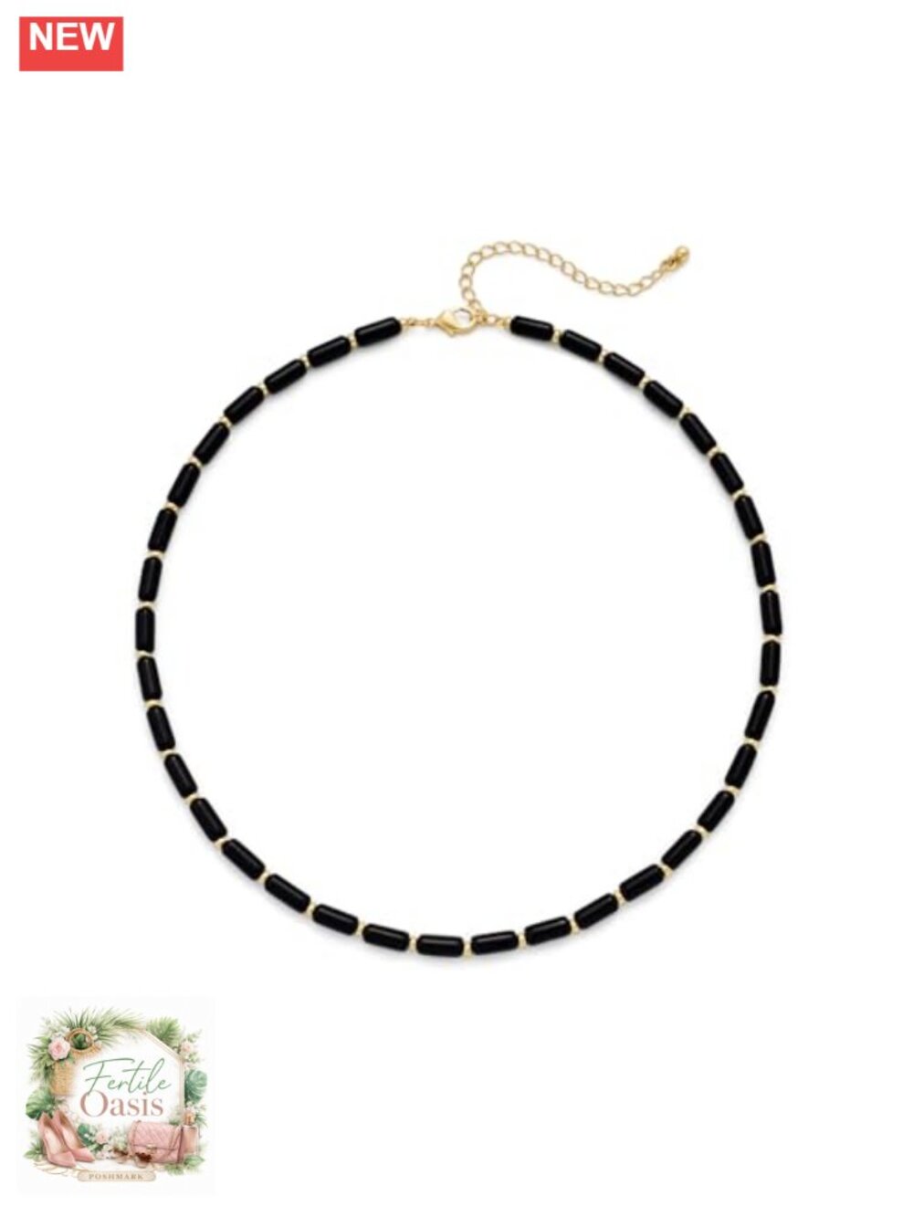 Minimalist Beaded Choker Necklace with Resin Beads Gold Accents, Adjustable